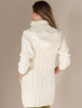 Aran Hooded Double Zip Coat - Natural White