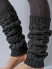 Merino Wool Aran Leg Warmers - Steel Marl