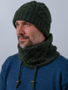 Men's Super Soft Trellis Snood Scarf  - Seaweed Green