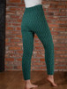 Wool Cashmere Aran Cable Leggings - Garden Green