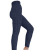 Wool Cashmere Aran Cable Leggings - Navy