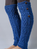 Merino Wool Aran Leg Warmers - Blue Marl