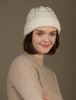 Ladies Aran Super Soft Merino Wool Hat - Natural White