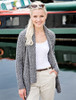 Waterfall Cable Cardigan - Charcoal
