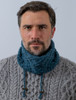 Men's Super Soft Trellis Snood Scarf - Irish Sea