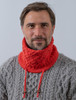 Men's Super Soft Trellis Snood Scarf - Coral