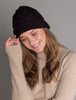 Ladies Aran Super Soft Merino Wool Hat - Black