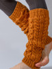 Merino Wool Aran Leg Warmers - Golden Ochre