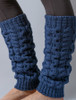 Merino Wool Aran Leg Warmers - Blue Steel