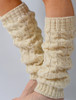 Merino Wool Aran Leg Warmers - White