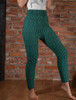 Wool Cashmere Aran Cable Leggings - Garden Green