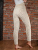 Wool Cashmere Aran Cable Leggings - Natural White