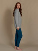 Wool Cashmere Aran Cable Leggings - Teal Harbour