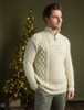 Heavyweight Merino Wool Aran Troyer - White