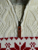 Zip Detail of Women's Winter Fair Isle Zip-Neck Aran