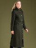 Julia Long Tweed Coat - Deep Green