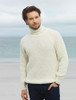 Fisherman's Merino Ribbed Turtleneck Sweater - White