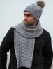 Men's Merino Cable Hat - Soft Grey