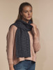 Ladies Merino Cable Scarf - Charcoal