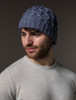 Merino Wool Cable Knit Hat - Denim