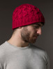 Merino Wool Cable Knit Hat - Chillipepper