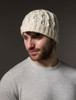 Merino Wool Cable Knit Hat - Natural White