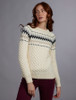 Ladies Aran Raglan Sweater - Natural White
