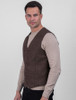 Burns Wool Tweed Waistcoat - Brown