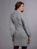 Women's Aran Long Button Cable & Diamond Coat - Grey