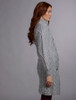 Women's Aran Long Button Cable & Diamond Coat - Grey