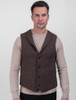 Burns Wool Tweed Waistcoat With Revere - Brown