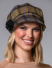 Ladies Tweed Newsboy Hat - Blue Mustard