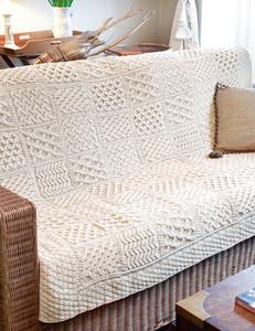 Luxury Merino Patchwork Throw - Natural White