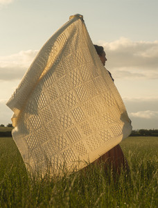 Luxury Merino Patchwork Throw - Natural White