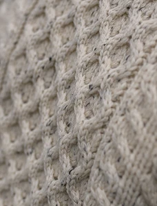 Mens Dún Aonghasa Heavyweight Aran Wool Sweater- White with Fleck