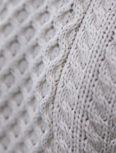 Mens Heavyweight Traditional Aran Wool Sweater - White