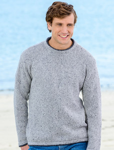 Roundstone Cashmere Crew Neck Sweater  - Light Grey