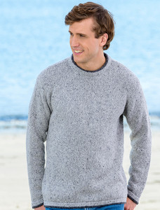 Roundstone Cashmere Crew Neck Sweater - Light Grey