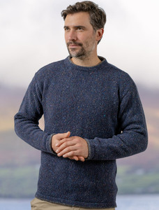 Roundstone Cashmere Crew Neck Sweater - Navy Marl