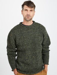 Roll Neck Sweater - Fisherman Sweater - Green