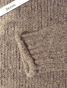 Pattern Detail of Roll Neck Sweater - Fisherman Sweater - Honey