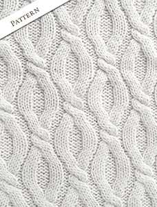 Pattern Detail of Women's Merino Wool Cable Knit Hoodie - White