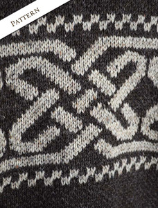 Pattern Detail of Celtic Troyer Sweater -  Grey Welsh/Skiddaw