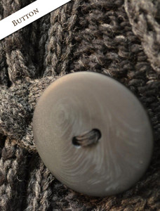 Button Detail of Shawl Neck Two-Tone Merino Cardigan - Grass