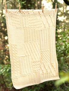 Merino Wool Patchwork Knee Throw - Natural White