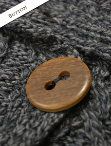 Button Detail of Patchwork Cardigan with Collar - Derby