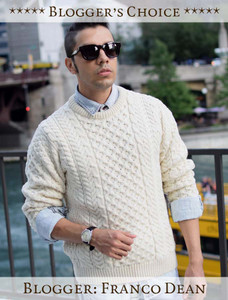 Blogger's Choice: Men's Merino Aran Sweater - Franco Dean - White