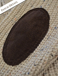 Patch Detail of Fisherman's Half Zip Sweater with Patches - Skiddaw