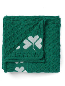 Merino Shamrock Throw - Green/White