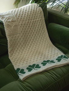 Medium Aran Merino Shamrock Throw